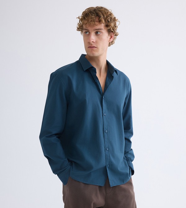 Regular Fit Long Sleeves Gabardine Shirt