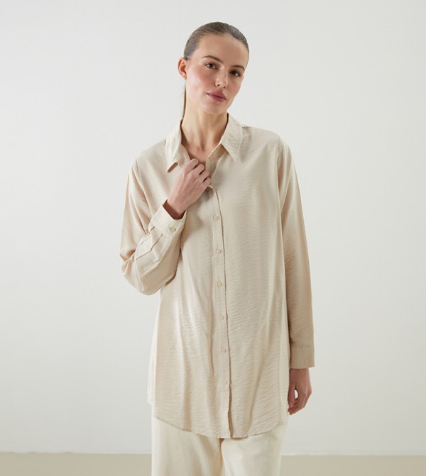 Solid Long Sleeves Tunic Shirt