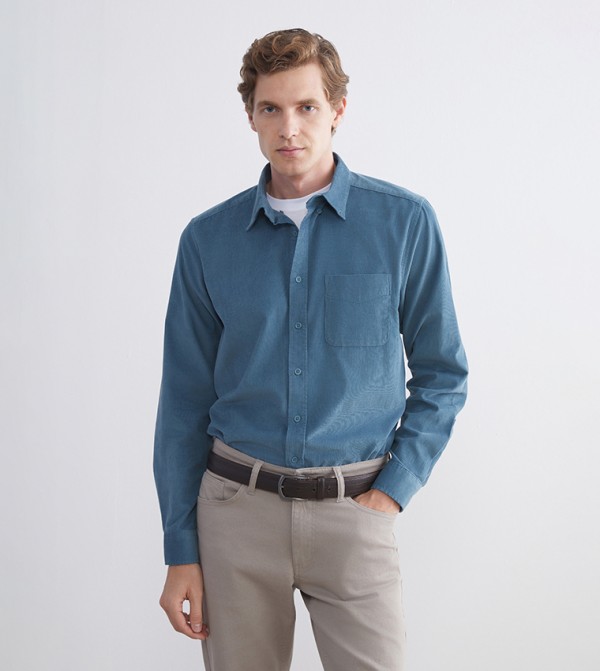 Regular Fit Corduroy Long Sleeves Shirt