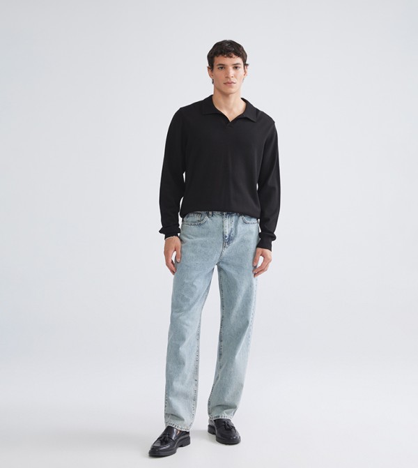 Washed Straight Fit Jeans