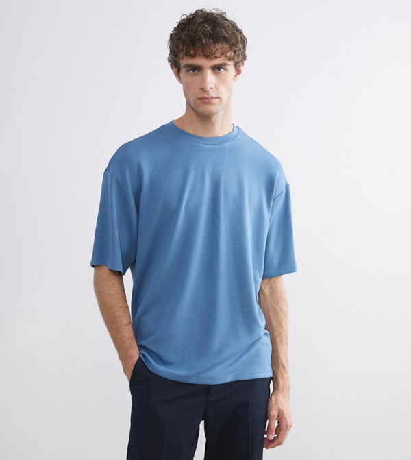 Solid Crew Neck Short Sleeves T-Shirt