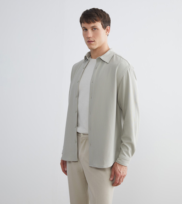 Textured Long Sleeves Casual Shirt