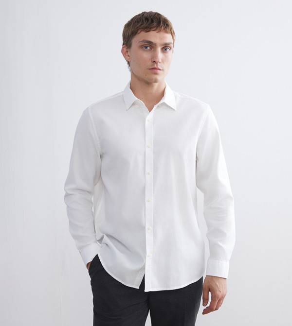 Self Patterned Long Sleeves Shirt