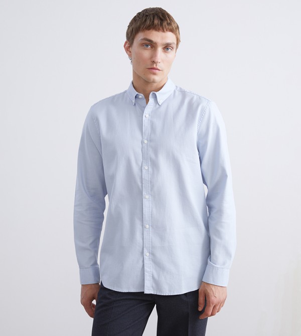 Self Patterned Long Sleeves Shirt