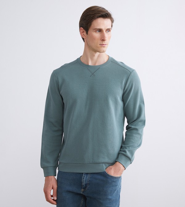 Textured Long Sleeves Sweatshirt