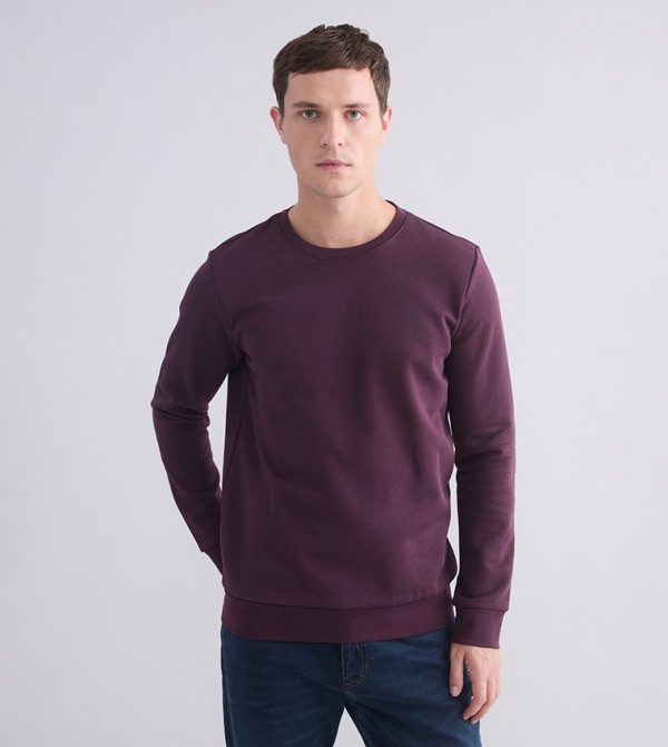 سويتشيرت رجالي سادة بقبة سادة 