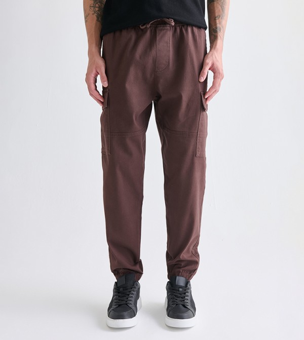 Drawstring Waist Cargo Trousers