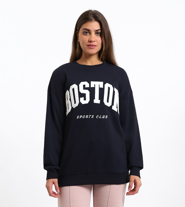 Embroidered Crew Neck Sweatshirt