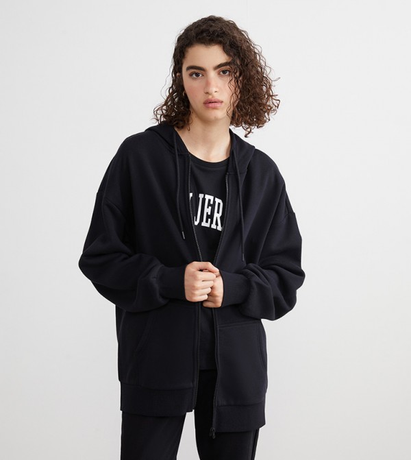 Hooded Oversized Zipper Jacket