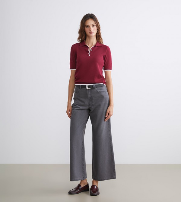 Faded Wide Leg Jeans