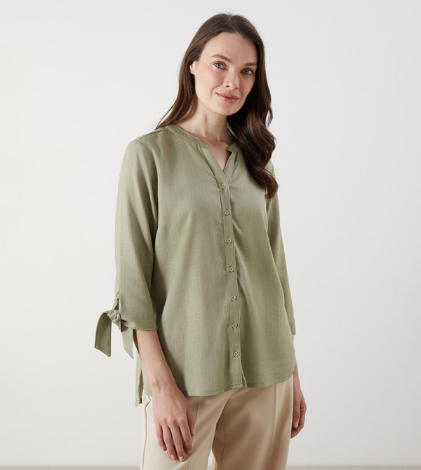 Solid 3/4 Sleeves Shirt