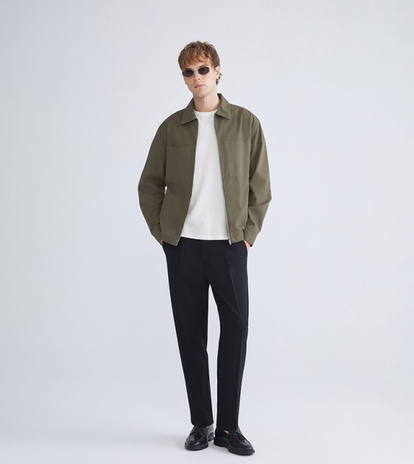 Pleat Detail Slim Fit Trousers