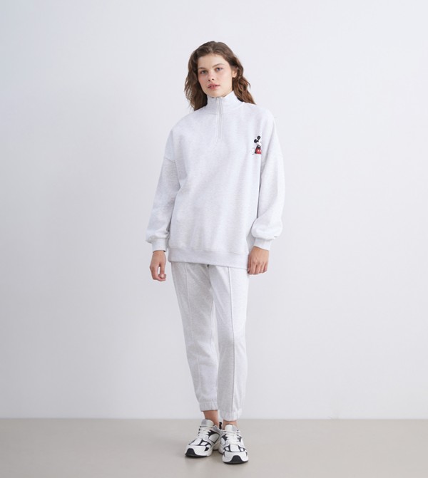 Mickey Mouse Printed High Neck Sweatshirt