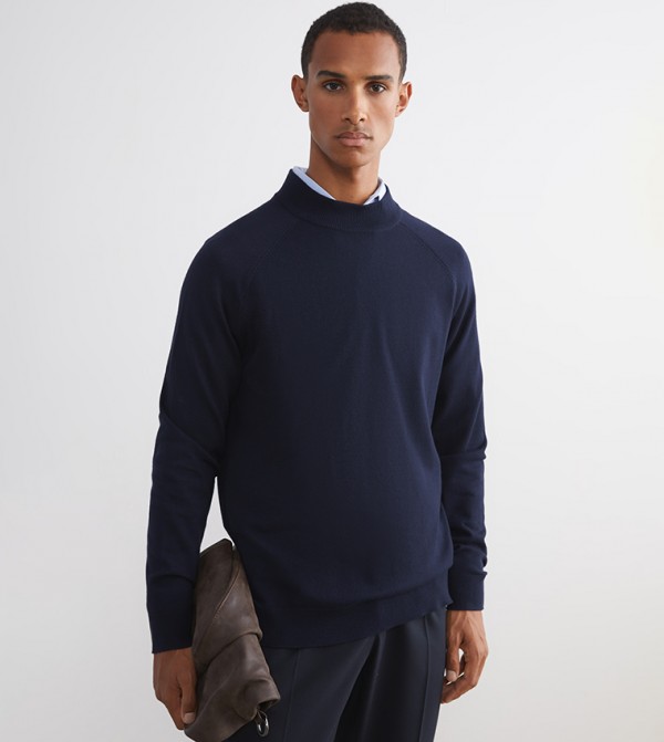 Knitted Mock Neck Sweater