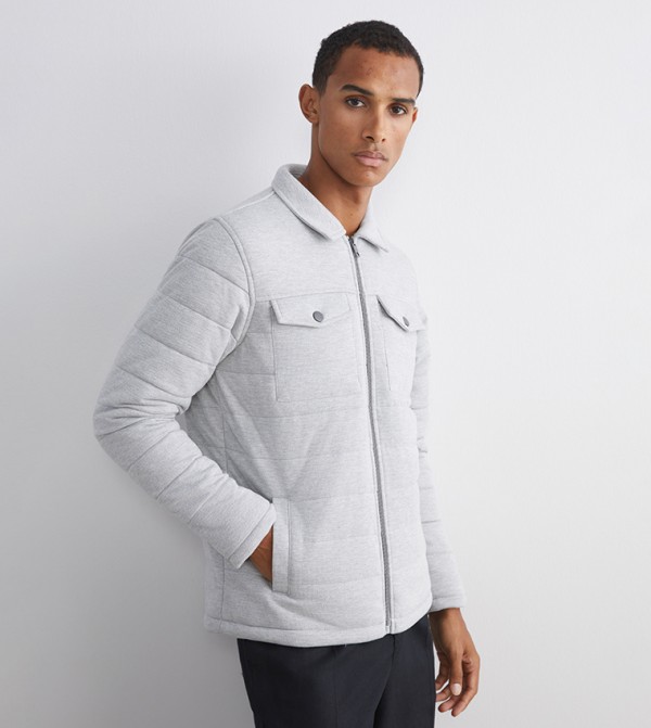 Zippered Collared Long Sleeves Jacket