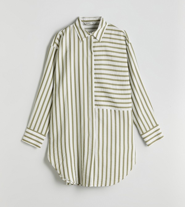 Striped Oversized Tunic Shirt