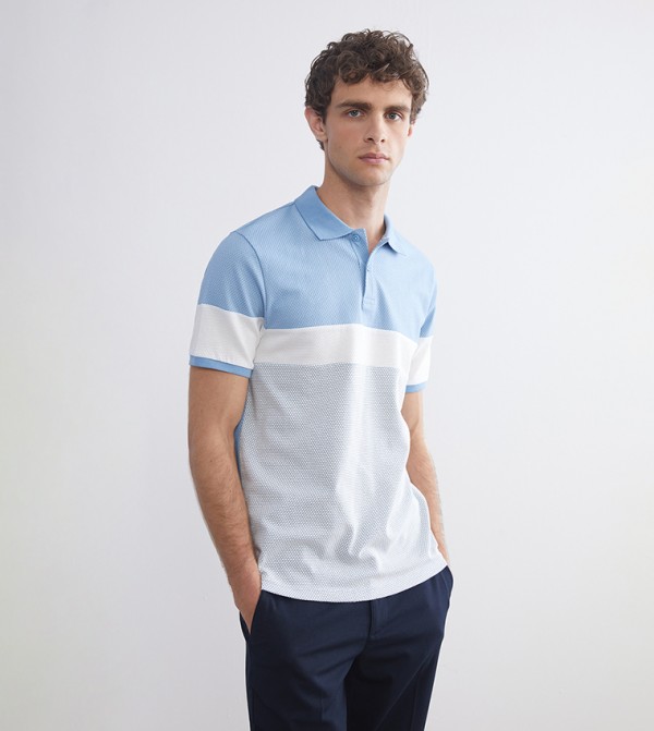 Color Block Short Sleeves Polo T-Shirt