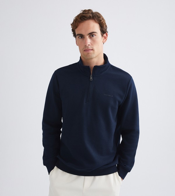 Half-Zipper High Neck Sweatshirt