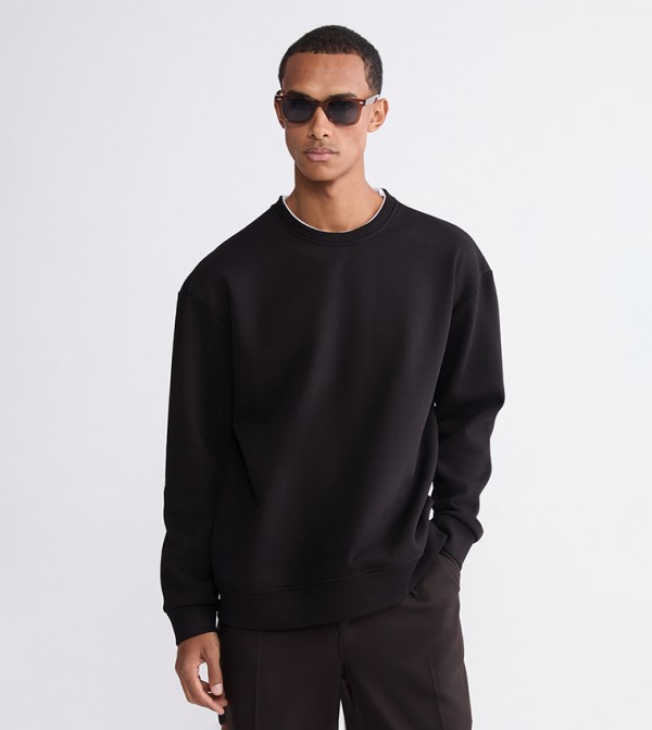 Solid Crew Neck Sweatshirt