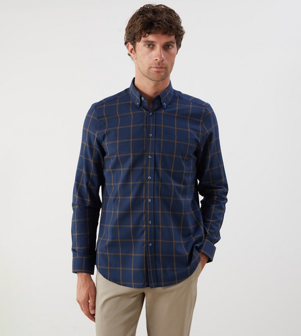 Plaid Regular Fit Long Sleeves Shirt