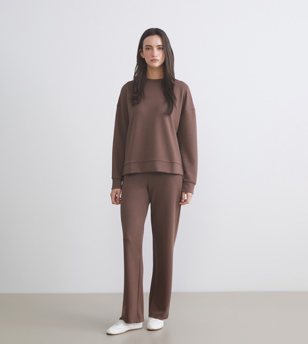 Solid Elastic Waist Sweatpants