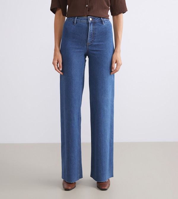 Washed High Waist Wide Leg Jeans