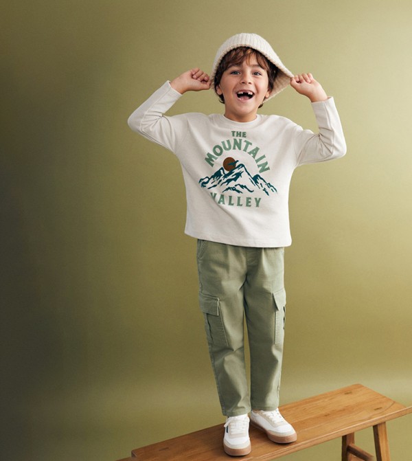 Printed Crew Neck Long Sleeves T-Shirt