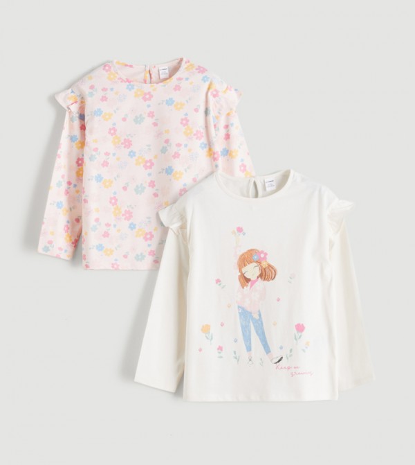 Pack of 2 Printed Long Sleeves T-Shirts