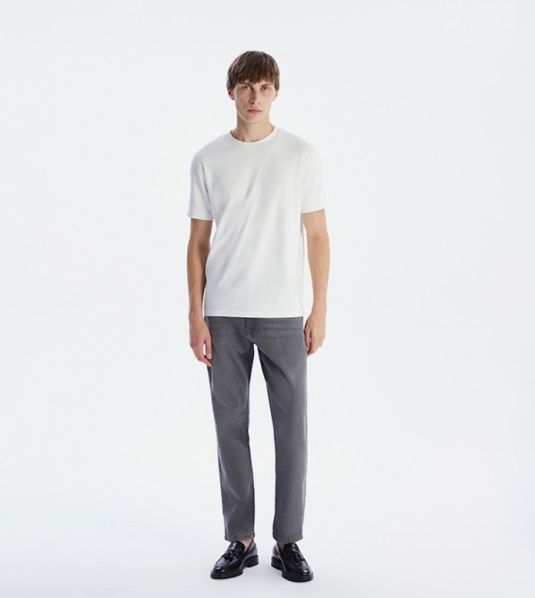 Washed Straight Fit Jeans