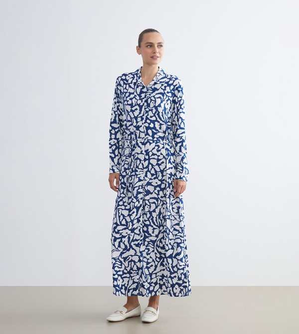 Printed Long Sleeves Maxi Dress