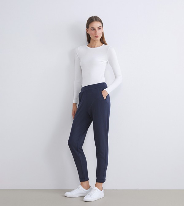Solid Sweatpants with Elastic Waist
