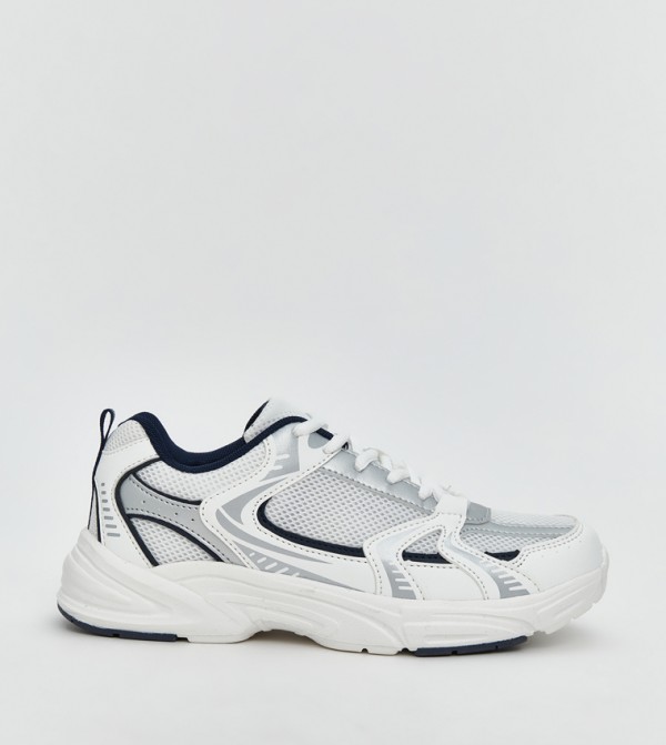 Mesh Detail Lace Up Sneakers