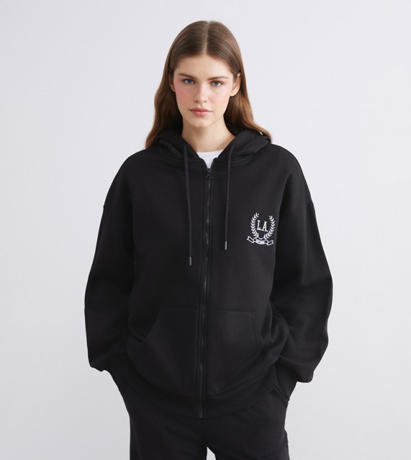 Hooded Oversized Zipper Jacket