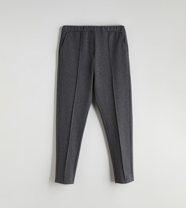 Solid Seam Detail Straight Fit Trousers