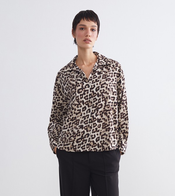 Leopard Print Long Sleeves Shirt