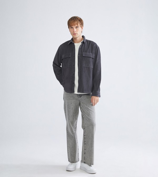 Solid Long Sleeves Velvet Shacket