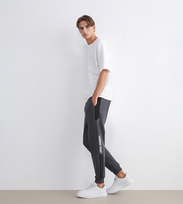 Printed Drawstring Waist Joggers