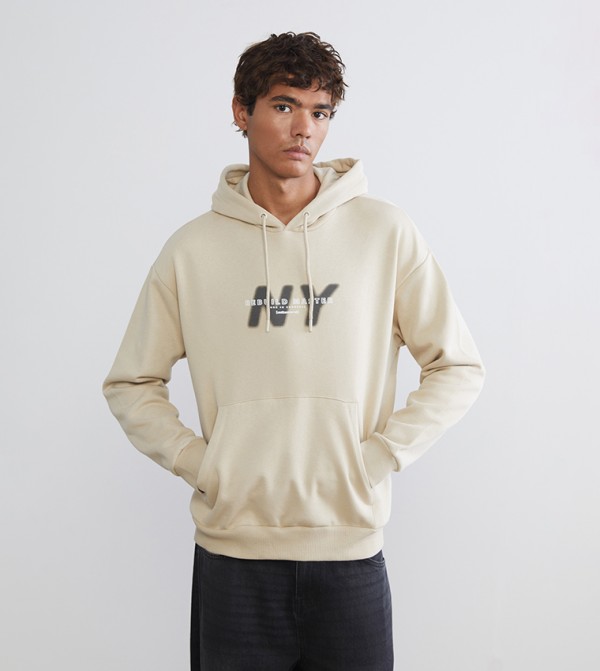 Printed Long Sleeves Thick Hoodie