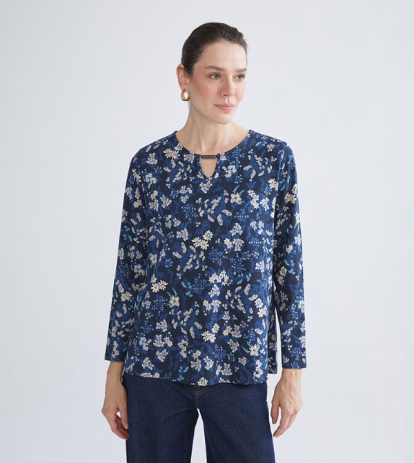 Floral Print Long Sleeves Top