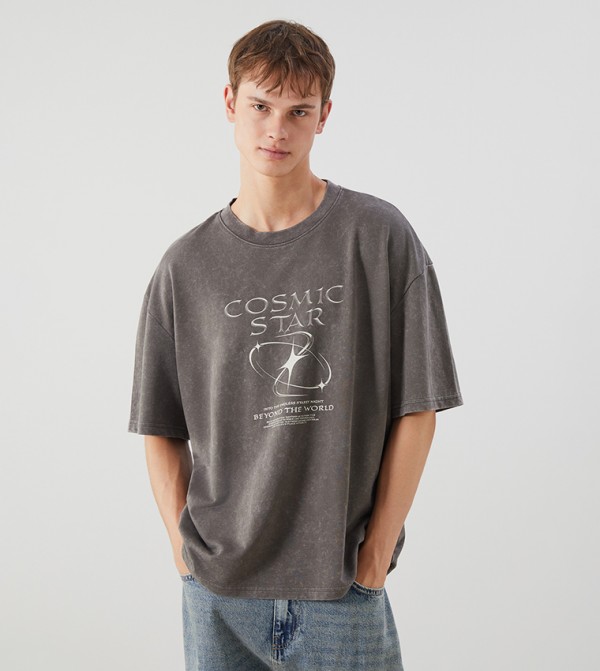 Printed Short Sleeves Oversized T-Shirt