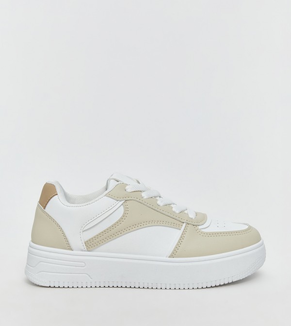 Color Block Lace-Up Sneakers