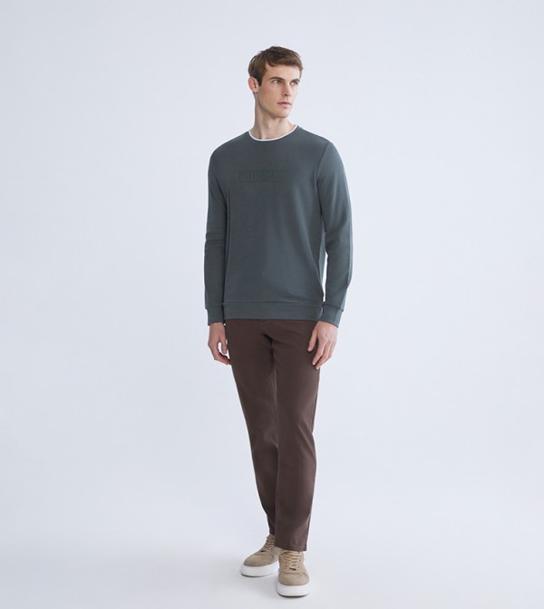 Printed Crew Neck Sweatshirt