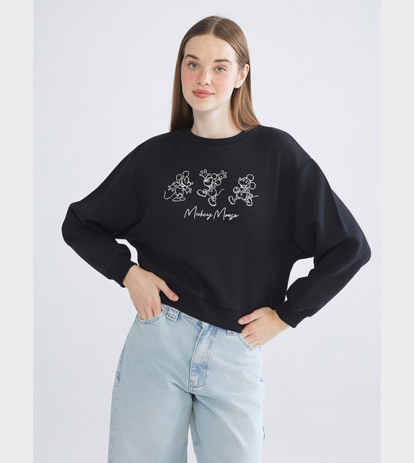 Printed Crew Neck Sweatshirt
