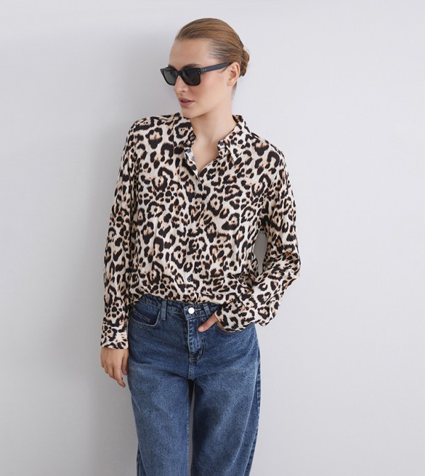 Leopard Print Long Sleeves Shirt