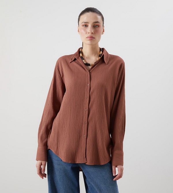 Textured Long Sleeves Shirt