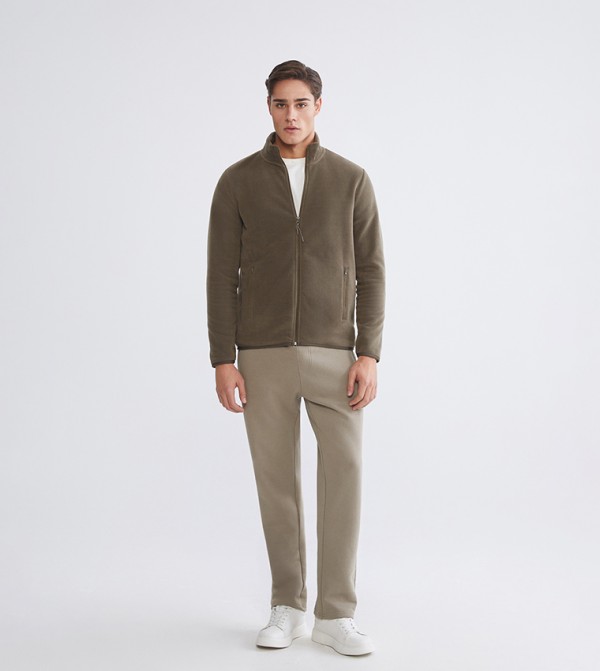 بنطلون رياضة رجالي سادة بخصر مرن 