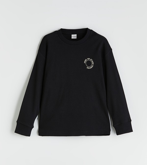 Buy Levi's Logo Embroidered Long Sleeves T Shirt In Black