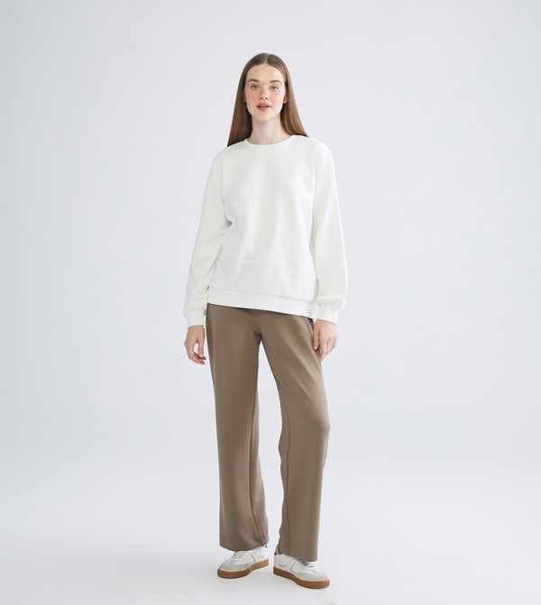 Elastic Waist Wide Leg Sweatpants