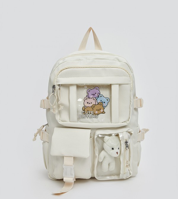 Printed Multi-Pocket Backpack