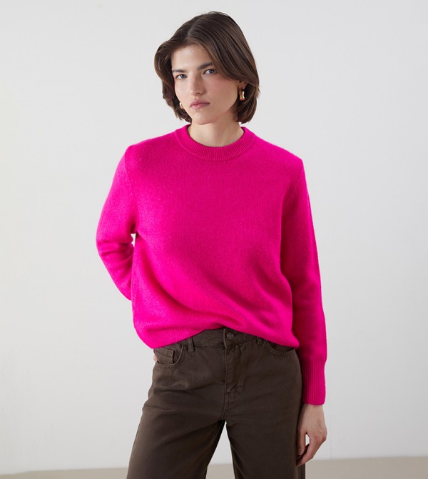 Knitted Crew Neck Sweater